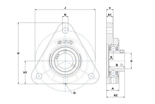 Подшипниковый узел SNR USFTE202-10