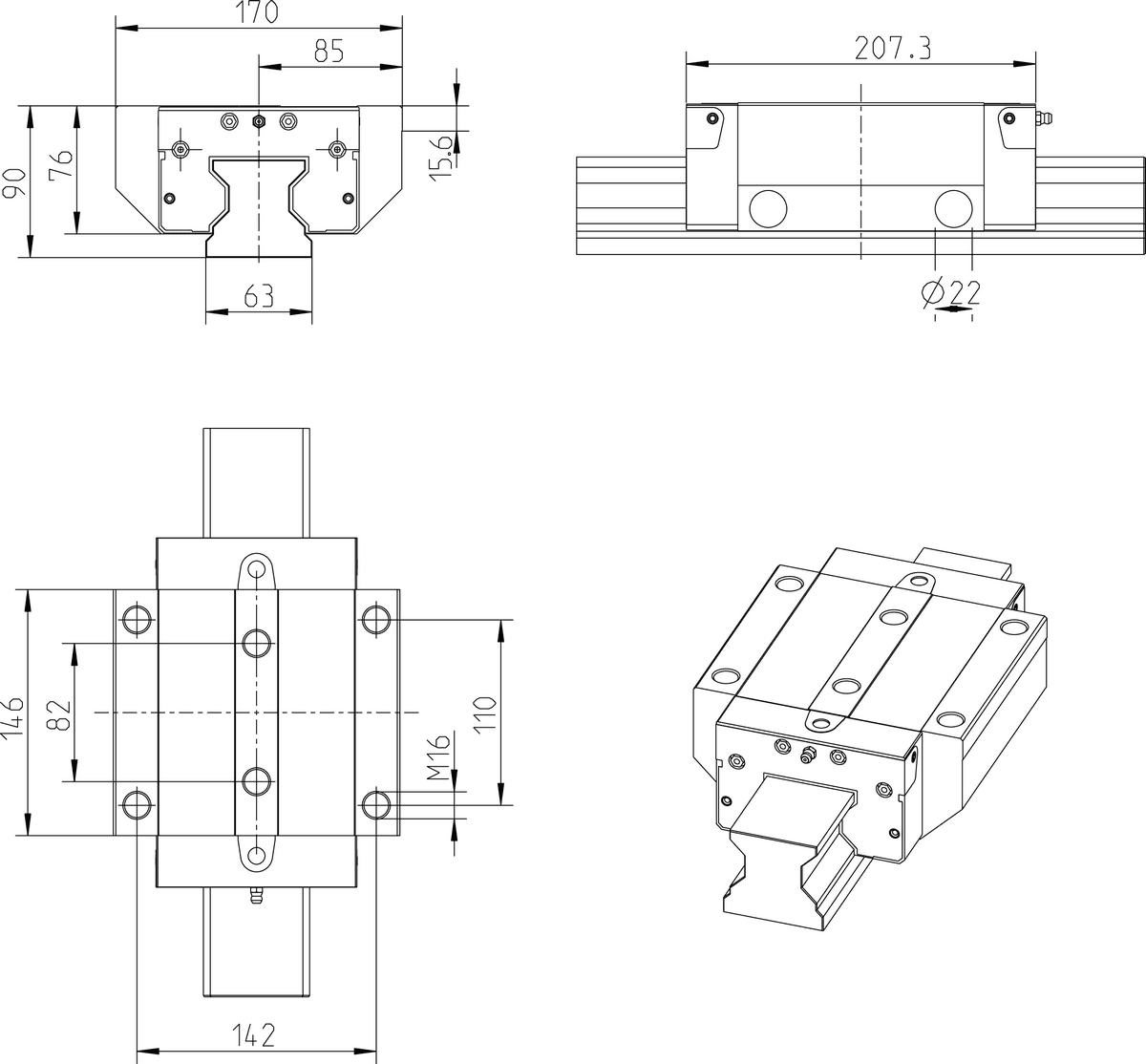 Направляющая REXROTH R18516232X
