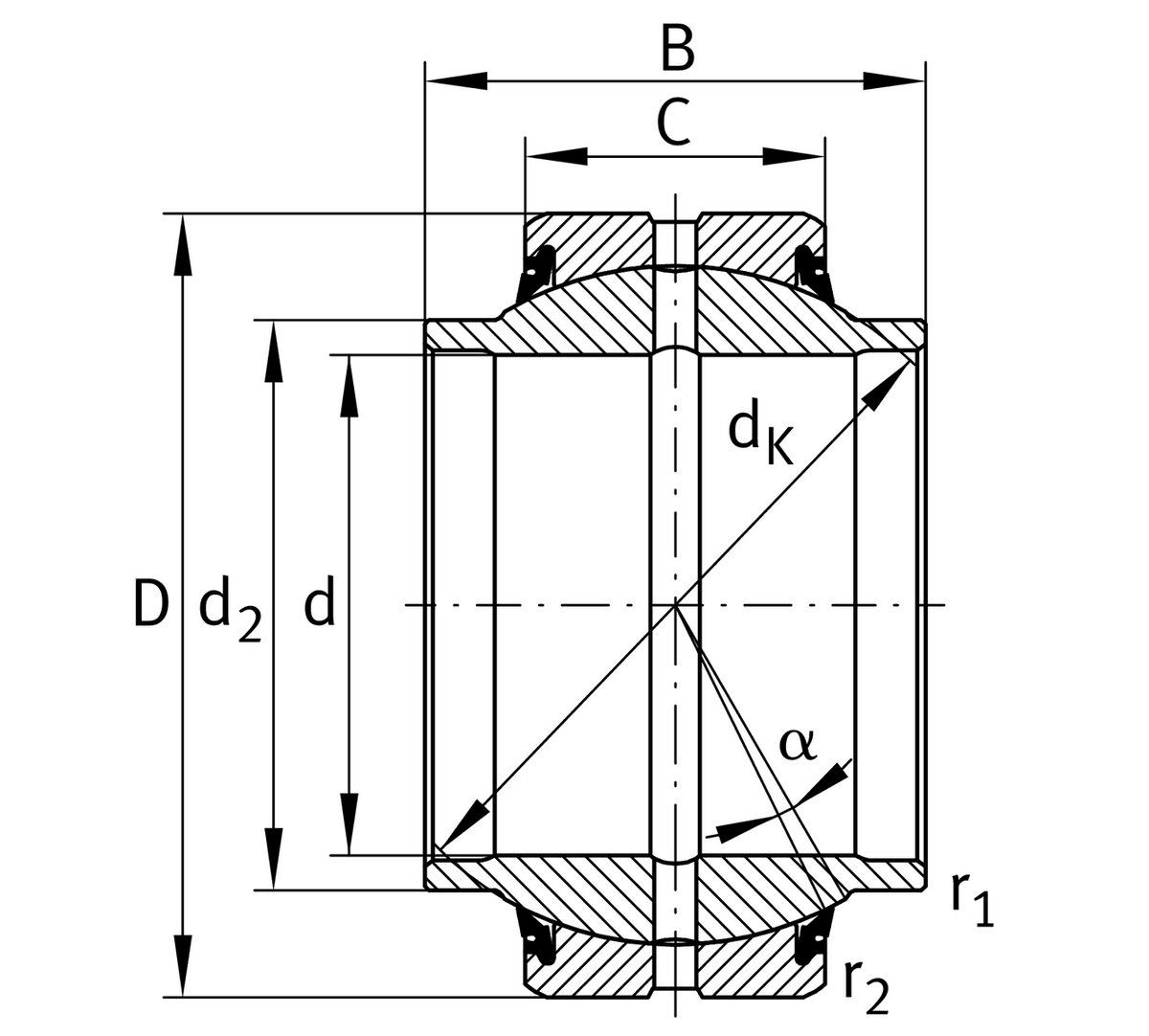 Шарнирный подшипник INA GE20-HO-2RS