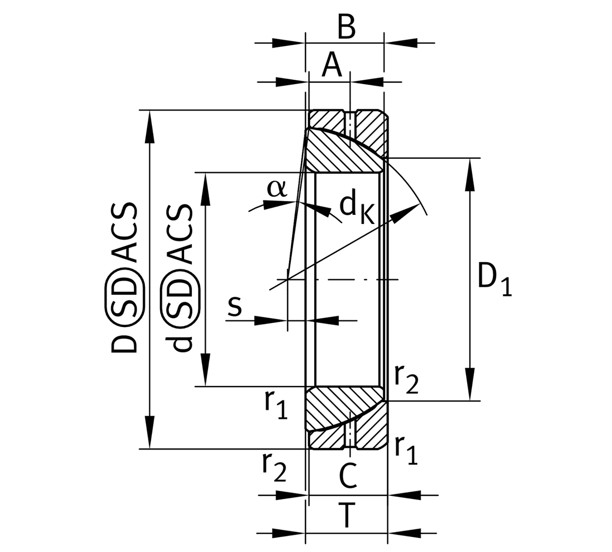 Шарнирный подшипник INA GE180-SX-F10