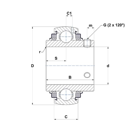 Подшипниковый узел SNR UC207-20G2L3