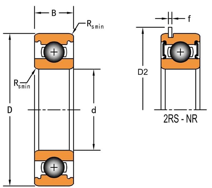 Подшипник Timken 6201-2RS-NR