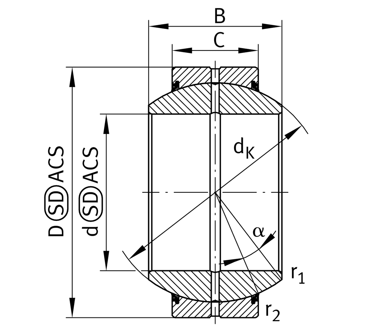 Шарнирный подшипник INA GE15-FO-2RS-E