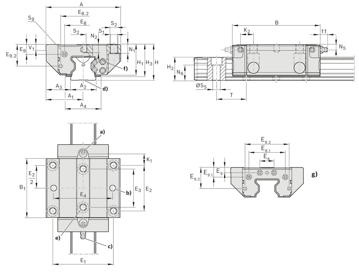 Роликовая каретка устойчивая к коррозии с покрытием Resist CR Bosch Rexroth RWD-025-FNS-C2-H-2 [R18512237X]