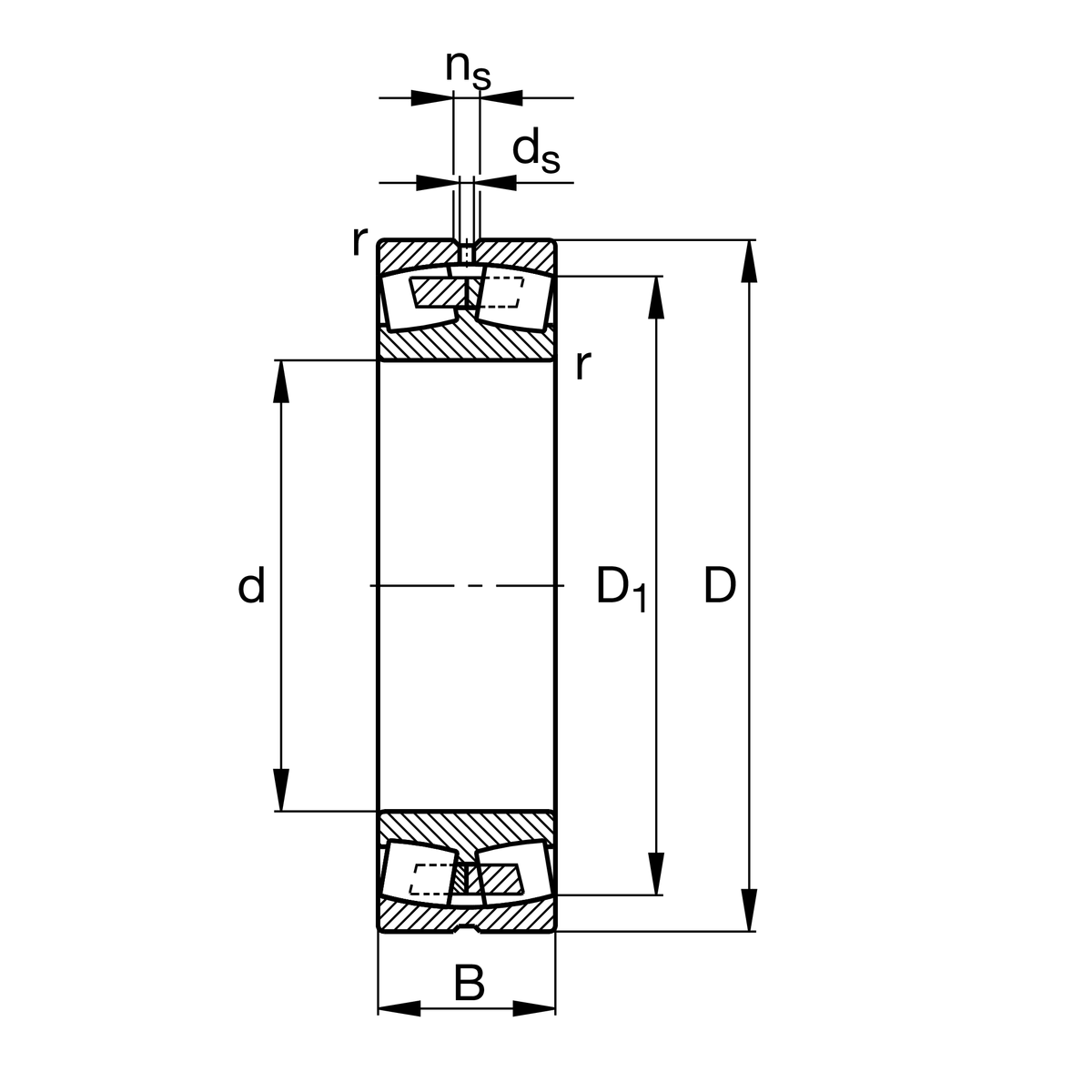 Радиальный сферический роликоподшипник FAG 22330-E1A-XL-MA-T41A (22330-E1A-MA-T41A, 22330A.MA.T41A, 22330E1A.MA.T41A, 22330EA.M.T41A)