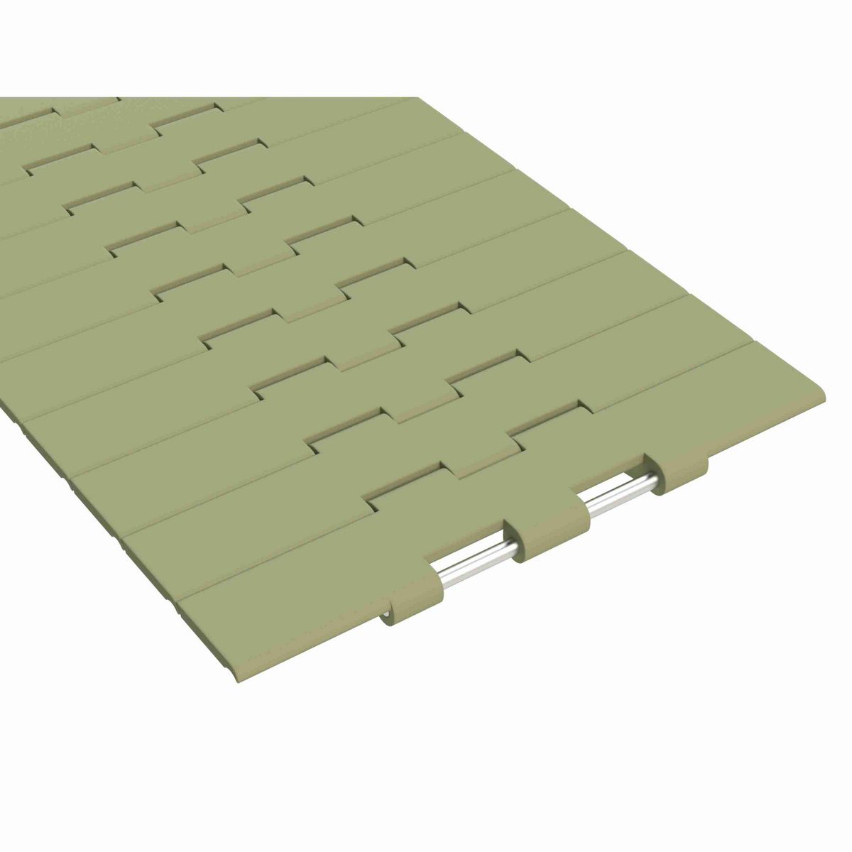 821 Straight Running Solid Top, Material: Green Abrasion Resistant Polyamide, Width: 10in, Pitch: 1.5in - 81431772