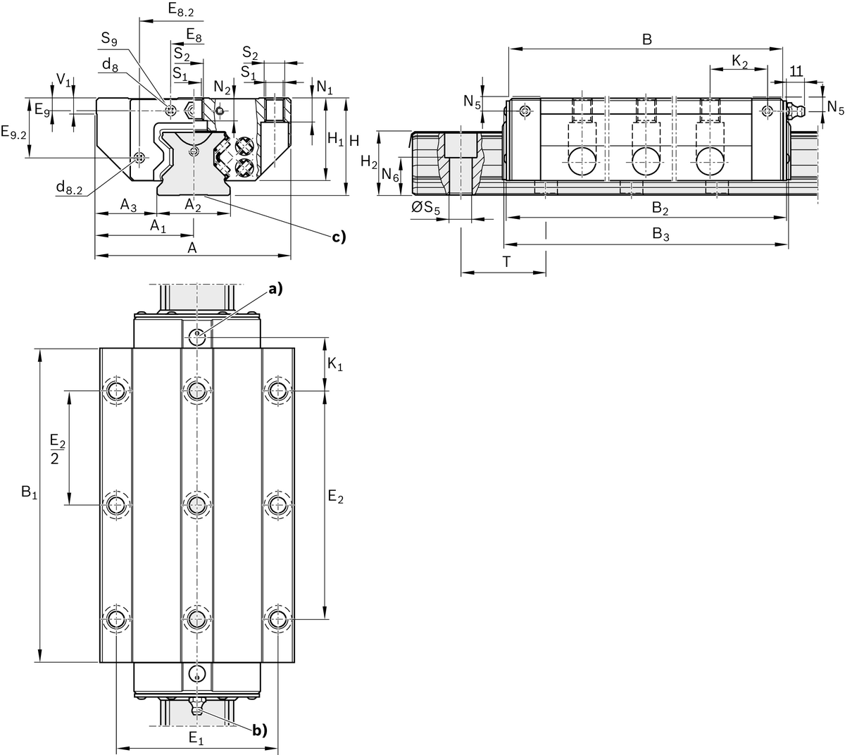 Роликовая каретка из углеродистой стали Bosch Rexroth RWA-065-FXS-C2-H-2 [R185462310]
