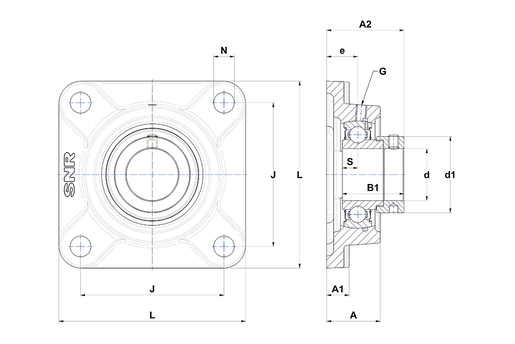 Фланцевый подшипниковый узел SNR ESF205T04
