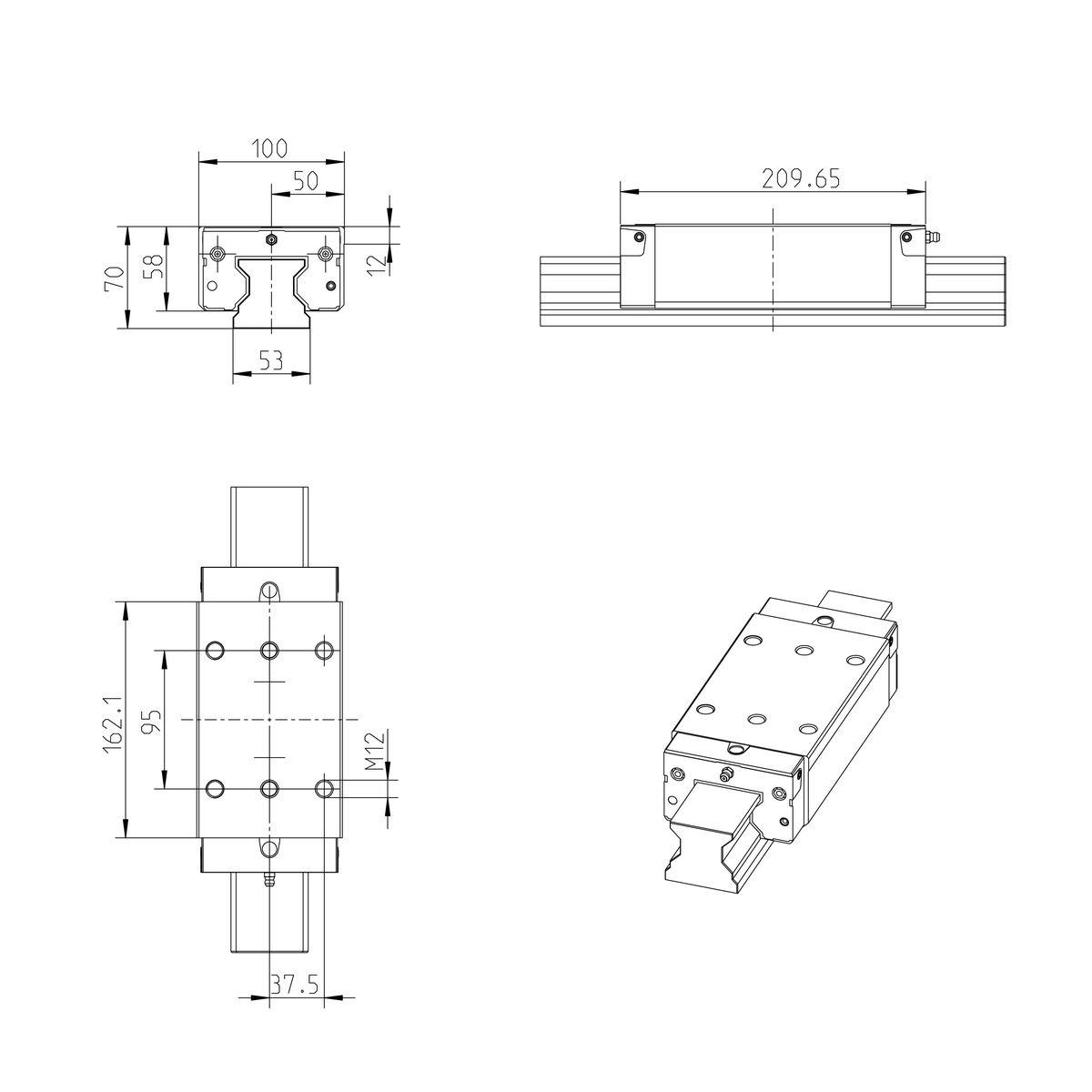 Роликовая каретка устойчивая к коррозии с покрытием Resist CR Bosch Rexroth RWD-055-SLS-C2-H-2 [R18235237X]