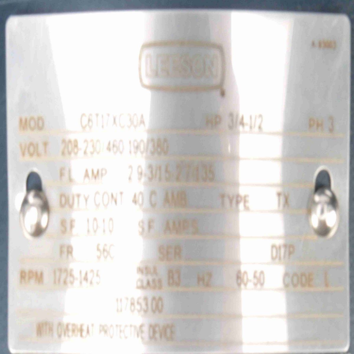 Explosion Proof Motor, 0.75 & 0.50 HP, 3 Ph, 60 & 50 Hz, 208-230/460 & 190/380 V, 1800 & 1500 RPM, 56C Frame, EPFC - 117853.00