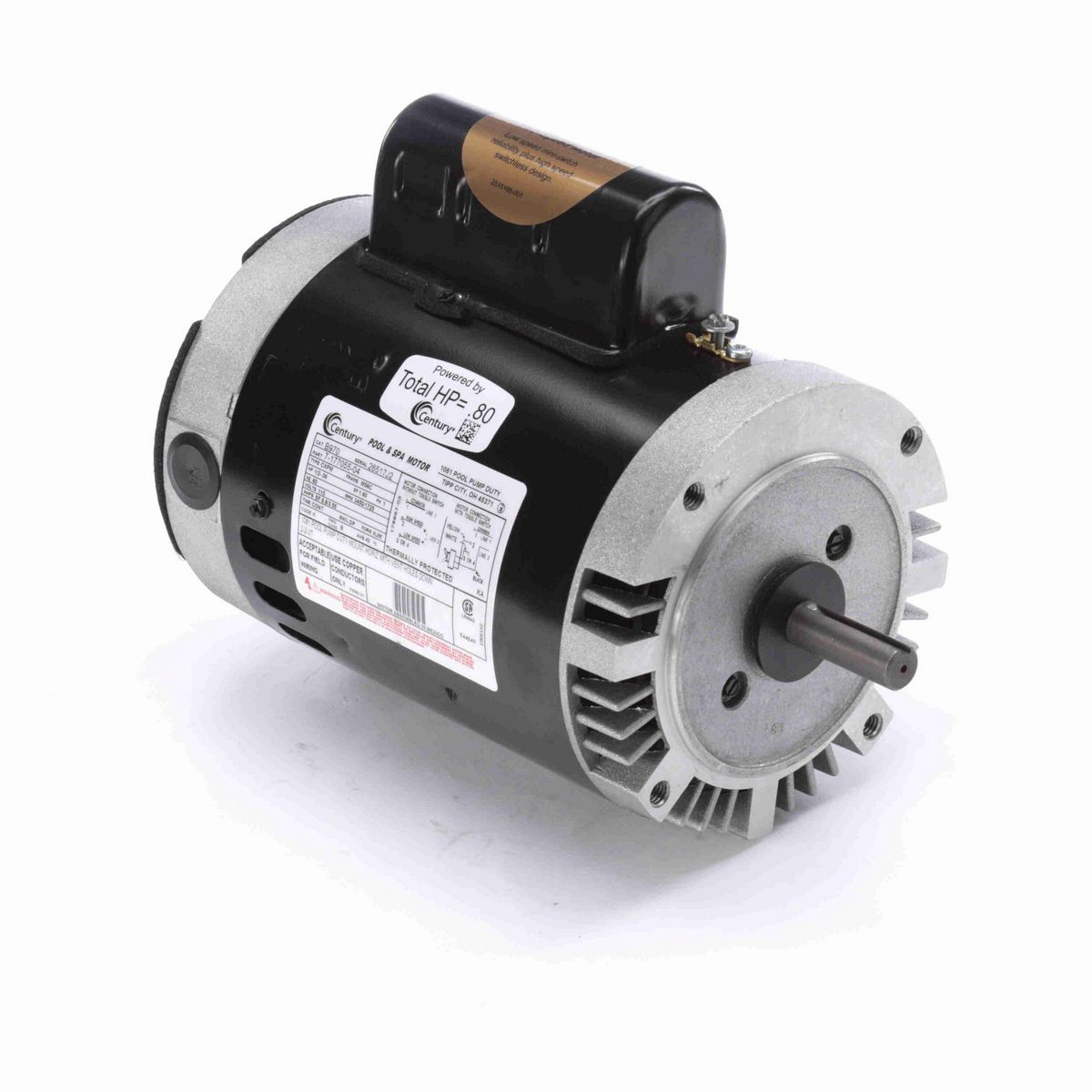 Pool Pump Motor, 1/2-.06 HP, 1 Ph, 60 Hz, 115 V, 3600 RPM, M56C Frame, DP - B970