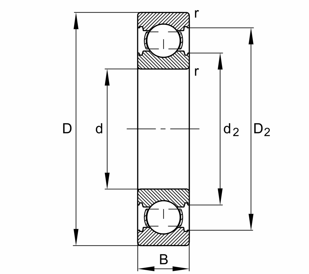 Радиальный шарикоподшипник FAG 6409-C-C3