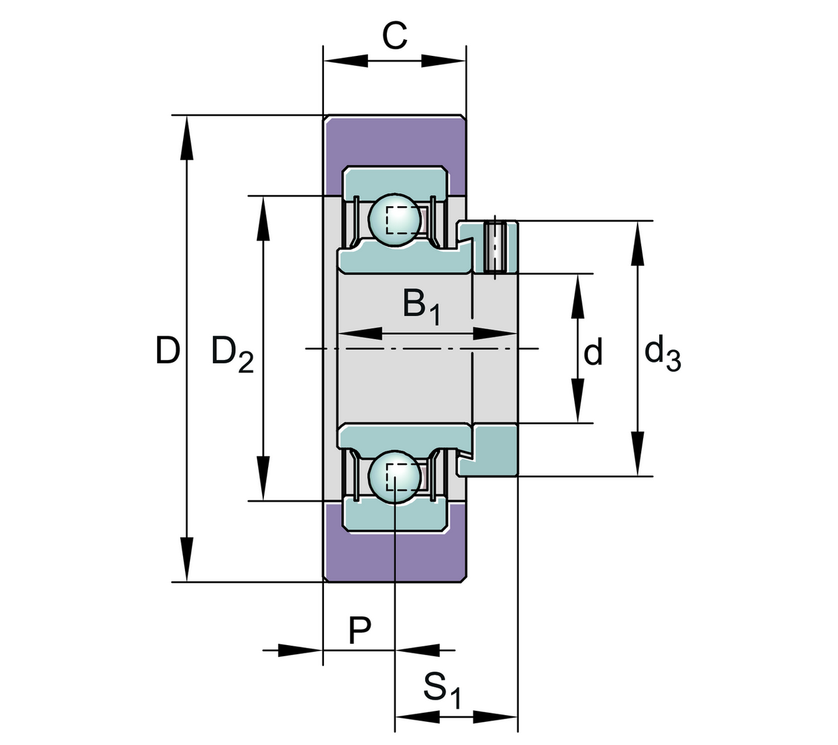 Радиальный закрепляемый шарикоподшипник INA RCSMA30/65-XL-FA106 (RCSMA30/65-FA106)