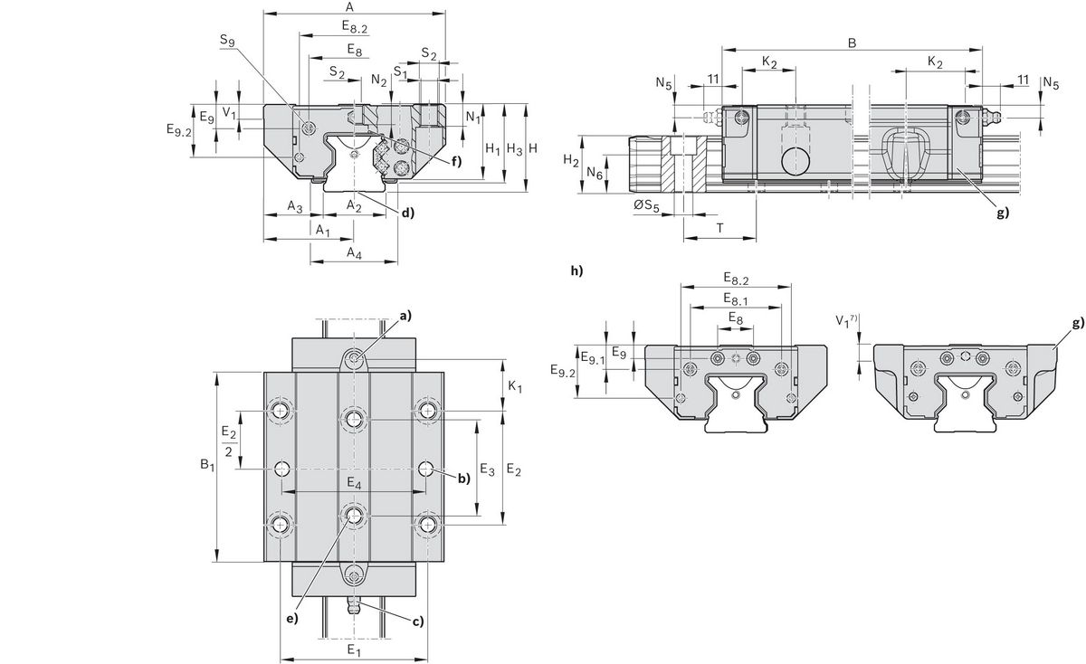 Роликовая каретка из углеродистой стали Bosch Rexroth RWD-055-FLS-C2-H-2 [R18535232X]