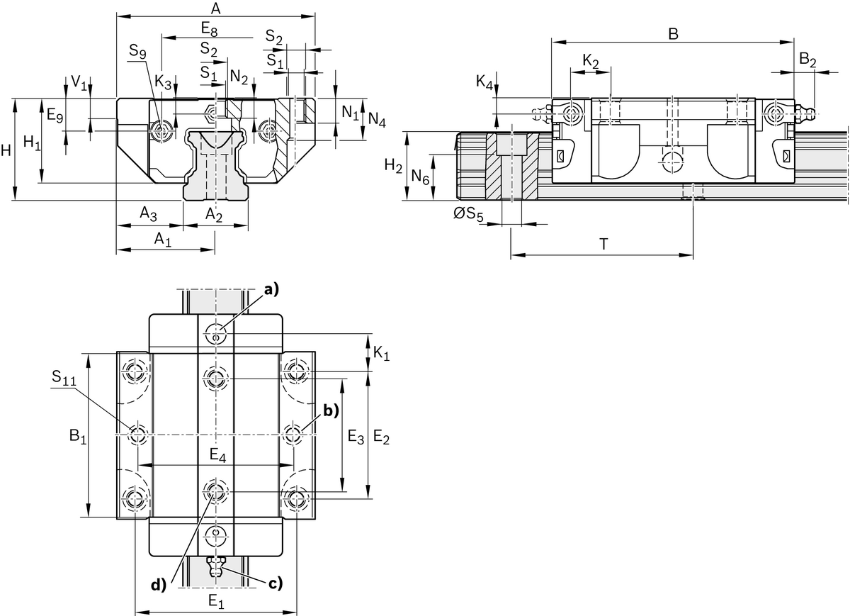 Алюминиевая шариковая каретка Bosch Rexroth KWD-015-FNS-C0-N-1 [R163119420]