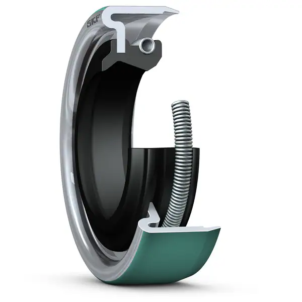 Манжетное уплотнение с металлическим корпусом, кромкой SKF Wave и вспомогательной контактной кромкой, для жидкой или пластичной смазки SKF 17374