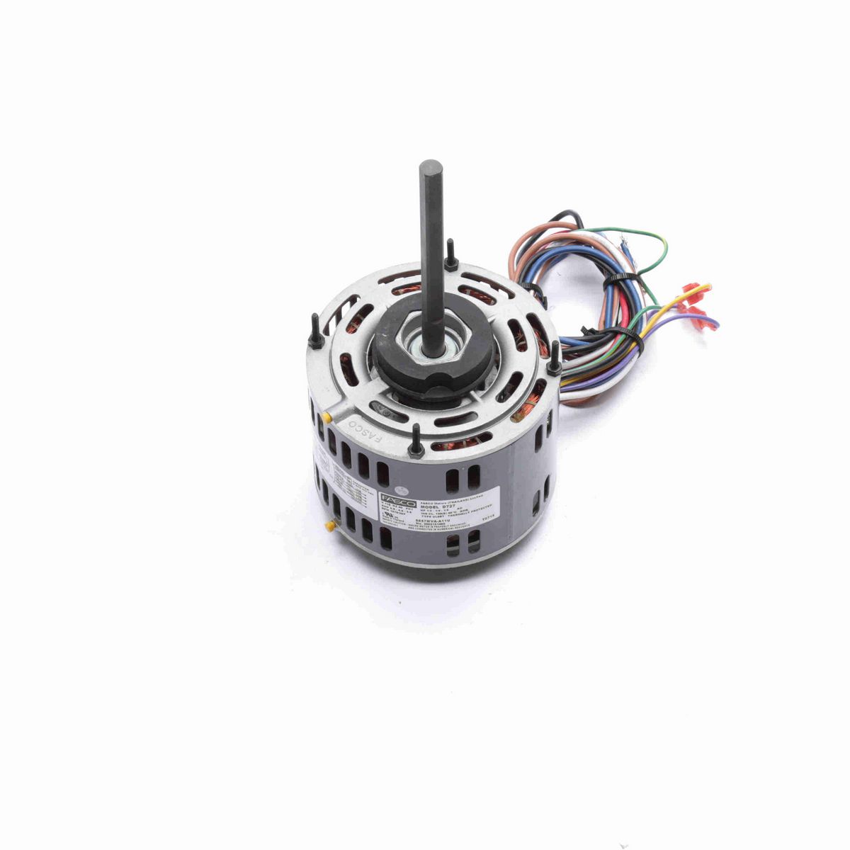 FASCO Fan and Blower Motor, 1/3-1/4-1/5 HP, 1 Ph, 60 Hz, 115 V, 1075 RPM, 3 Speed, 48 Frame, OAO - D727