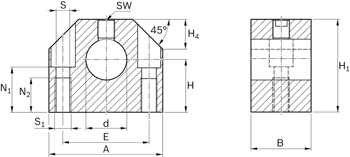 Опорный блок вала Bosch Rexroth WBA-20C-FO [R105802000]