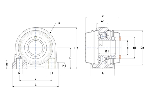 Фланцевый подшипниковый узел SNR ESPA207T04CCE