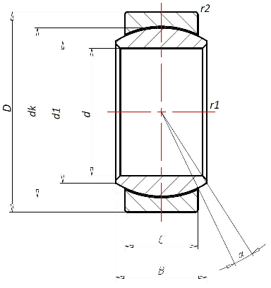 Сферический подшипник скольжения Askubal series E, type GE-UK, GE 12-UK [504674], не требующий обслуживания