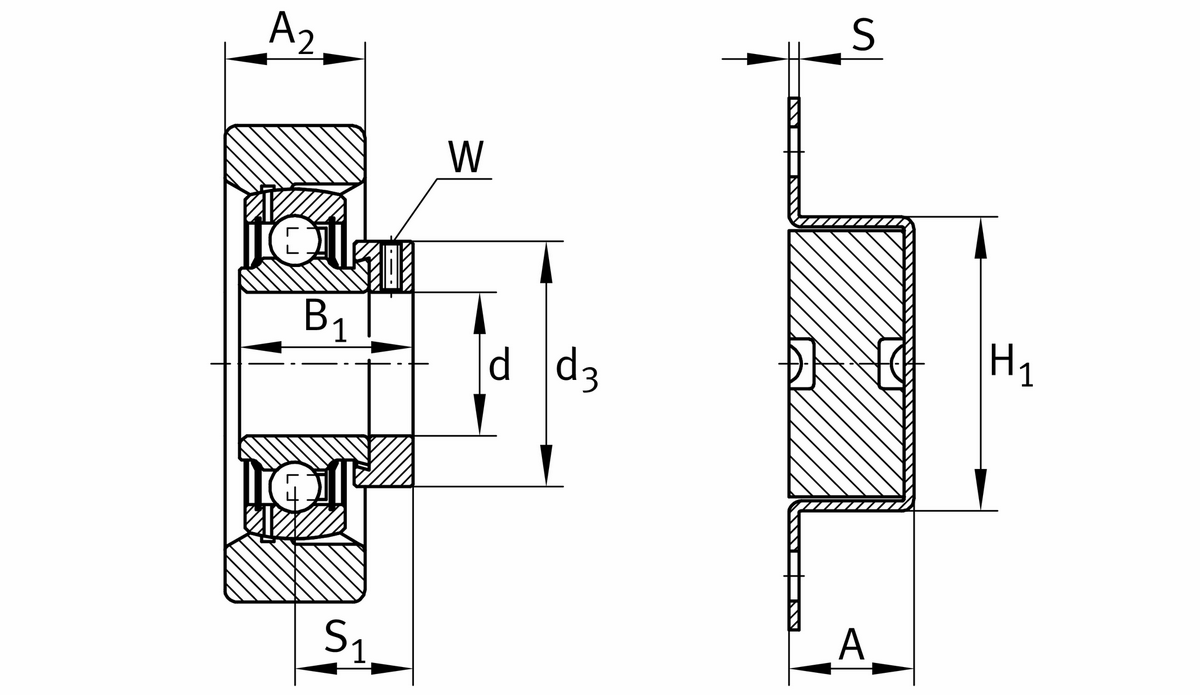 Корпусной узел с закрепляемым подшипником PHUSE25-XL (PHUSE25)