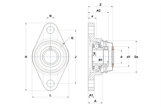 Фланцевый подшипниковый узел SNR ESFL207T20CCE