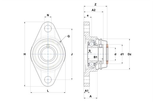 Фланцевый подшипниковый узел SNR ESFL210T04CCE