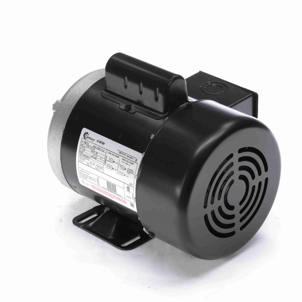 General Purpose Farm Duty Motor, 1.000 HP, 1 Ph, 60 Hz, 208-230/115 V, 3600 RPM, J56 Frame, TEFC - B674