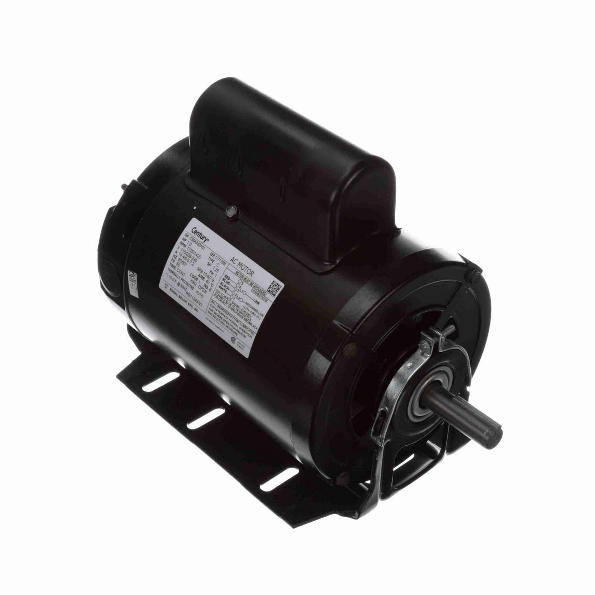 Fan and Blower Motor, 1.0 HP, 1 Ph, 60/50* Hz, 115/208-230 V, 1800 RPM, 56 Frame, OPEN - RB1104AV1