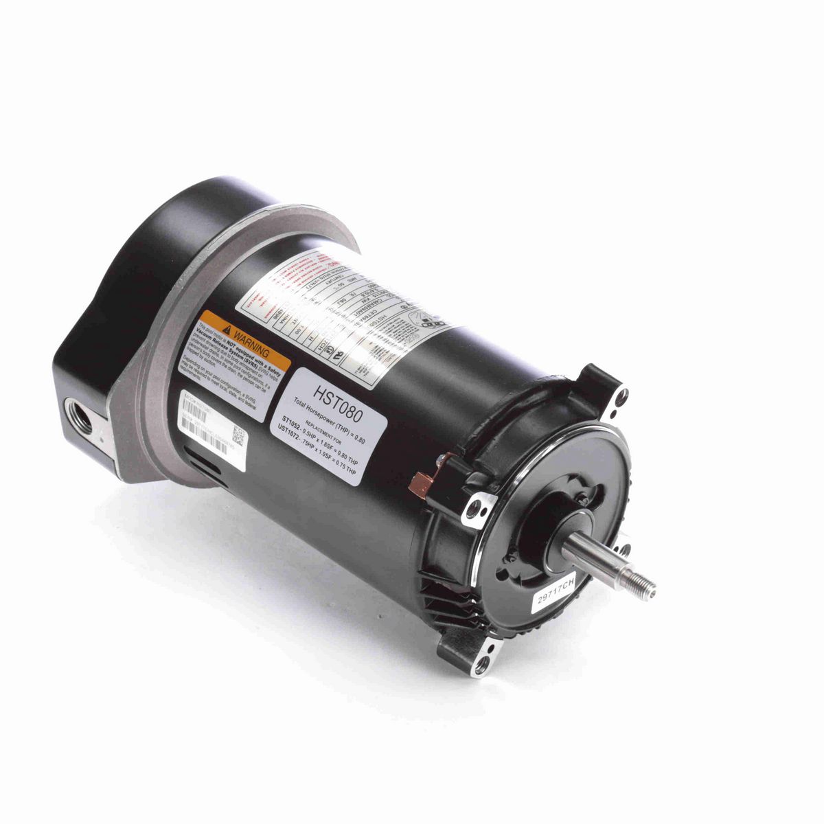 Centurion PRO ® Motors Pool Pump Motor, 0.80 HP, 1 Ph, 60 Hz, 230/115 V, 3600 RPM, 56J Frame, ODP - HST080