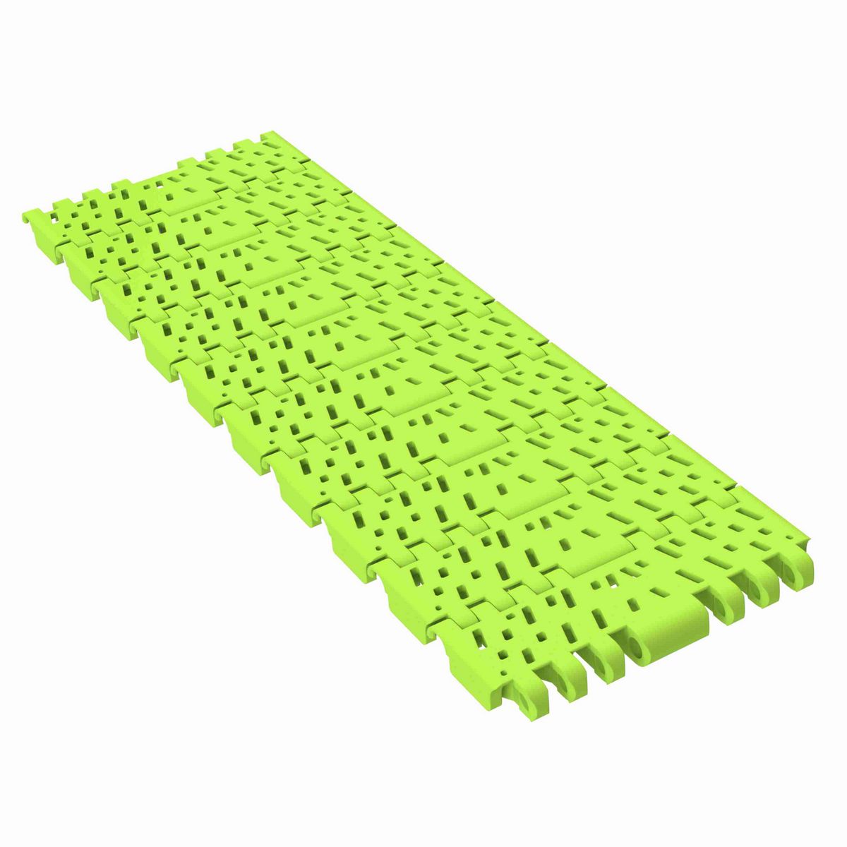 1001FG Straight Running Flush Grid, Material: Bright Lime-Green Dry PET Low Friction, Width: 84mm, Pitch: 1in - 876.38.64