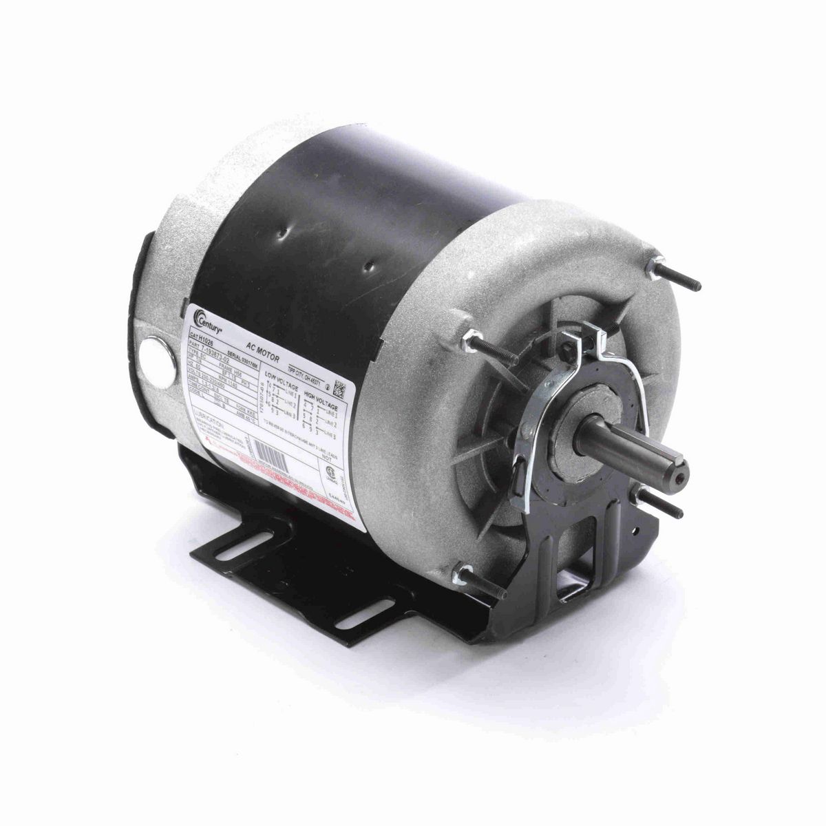 Fan and Blower Motor, 1/4 HP, 3 Ph, 60 Hz, 200-230/460 V, 1200 RPM, H56 Frame, TENV - H1026