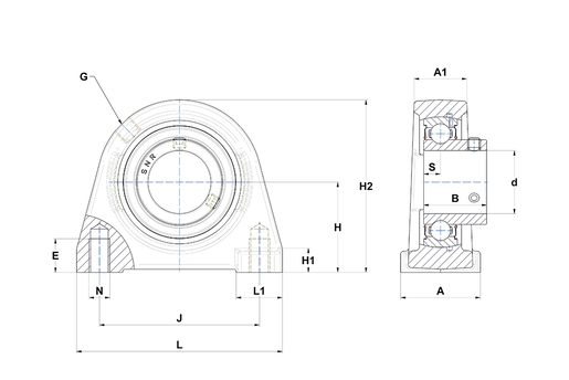 Фланцевый подшипниковый узел SNR USPAE212T20