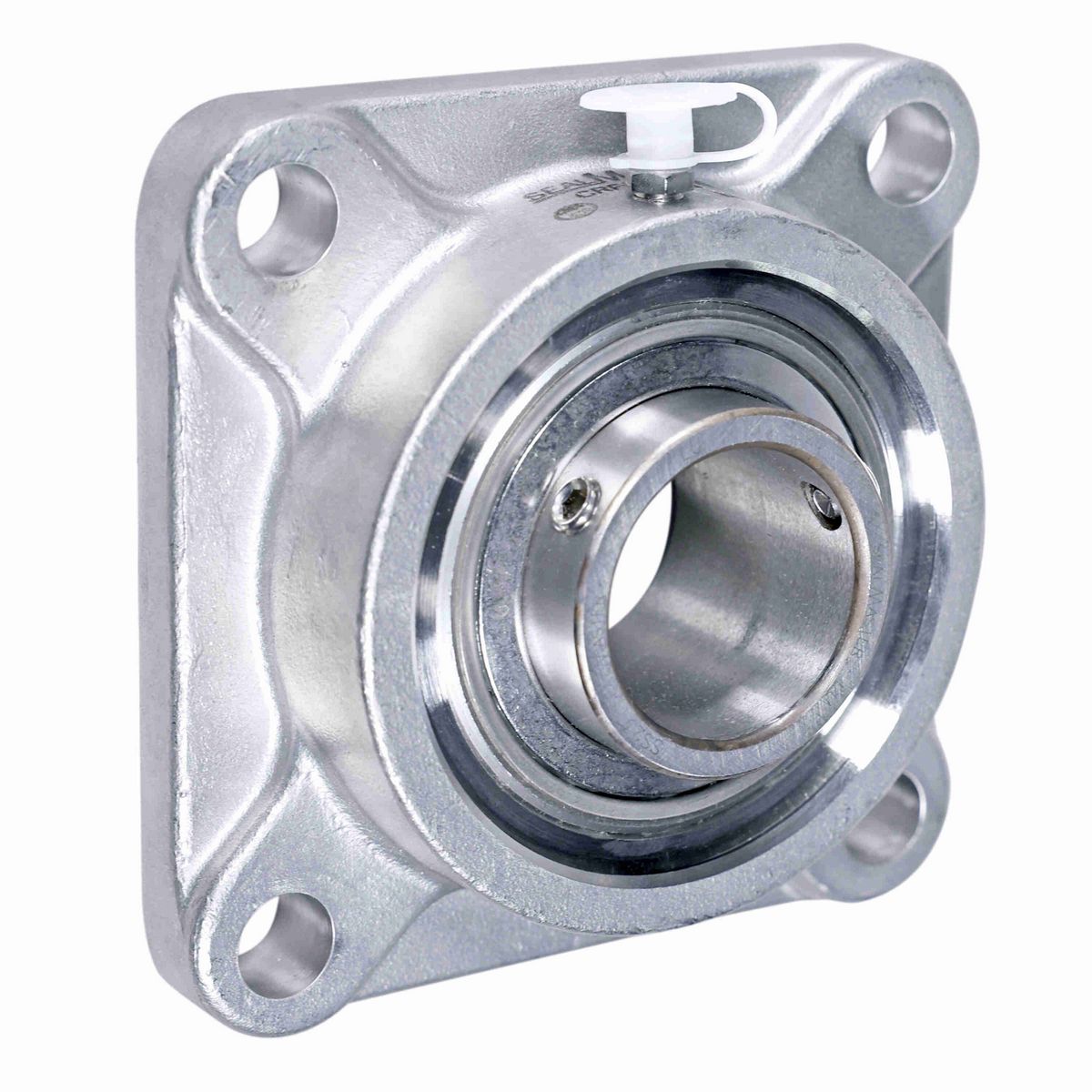Sealmaster Mounted Stainless Steel Four Bolt Flange Ball Bearing - 440C Stainless Steel - SS Setscrew Lock - Corrosion Resistant - CRFS-SS12