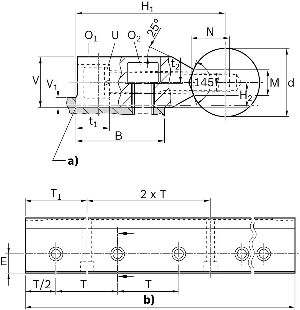 Опорная направляющая с валом из термообработанной стали Bosch Rexroth WM-25-AS2-H6- [R101552500]