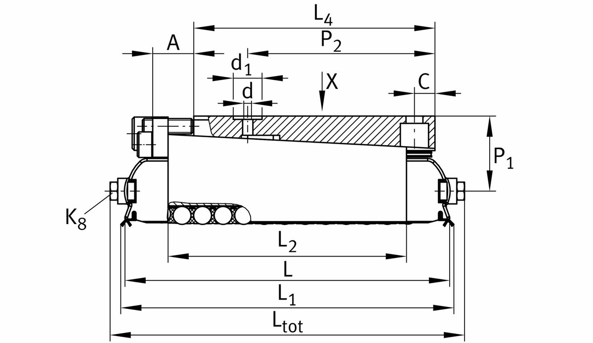 Роликовая линейная опора качения INA RUSV30105-KS