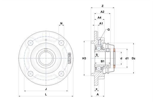Фланцевый подшипниковый узел SNR ESFC204T20CCE