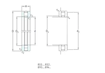 Упорный роликовый подшипник HGF 812/900, 812/900M, 812/900E