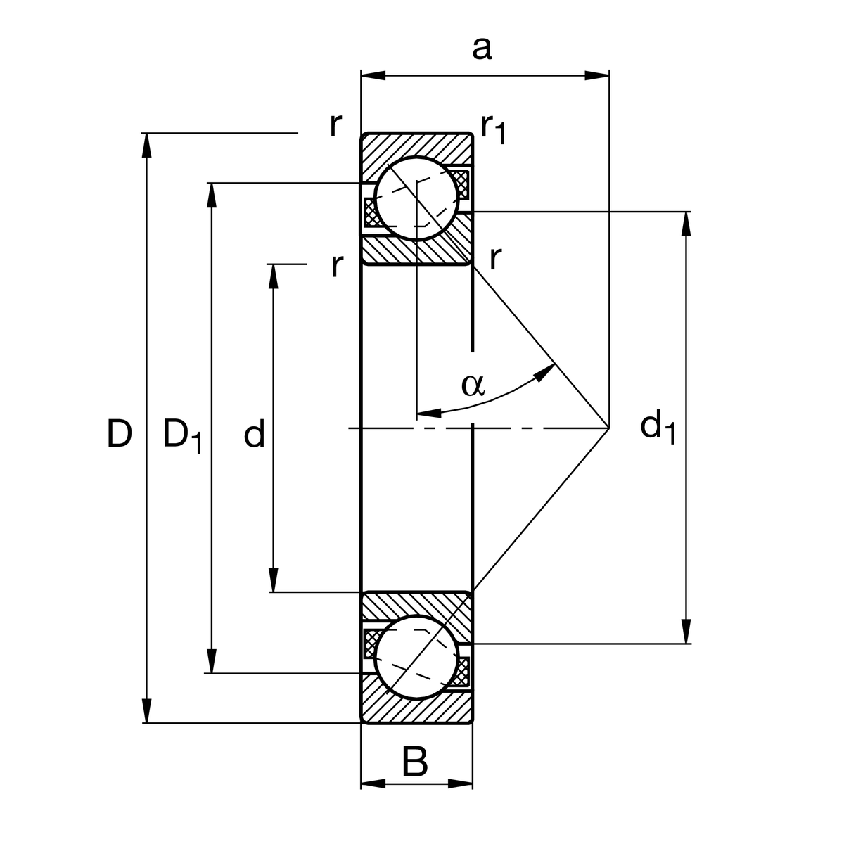 Радиально-упорный шарикоподшипник FAG 7240-B-MP-UO (7240B.MP.UO)