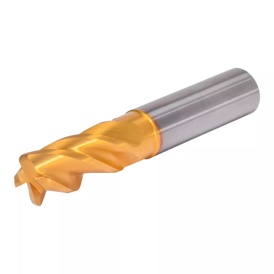 Solid Carbide End Mill for Roughing and Finishing of Multiple Materials Kennametal GOmill PRO - Radiused - 4 Flutes - Necked - Plain Shank - Metric [7231172]