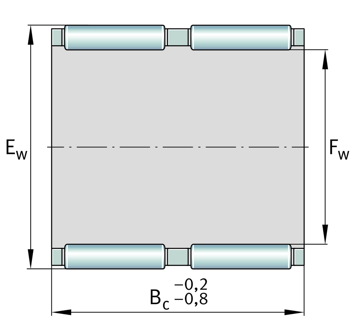 Игольчатый подшипник без колец INA K58X65X36-ZW