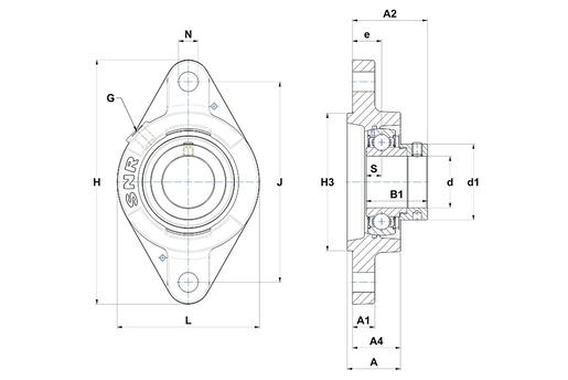 Фланцевый подшипниковый узел SNR ESFLZ209-26T04