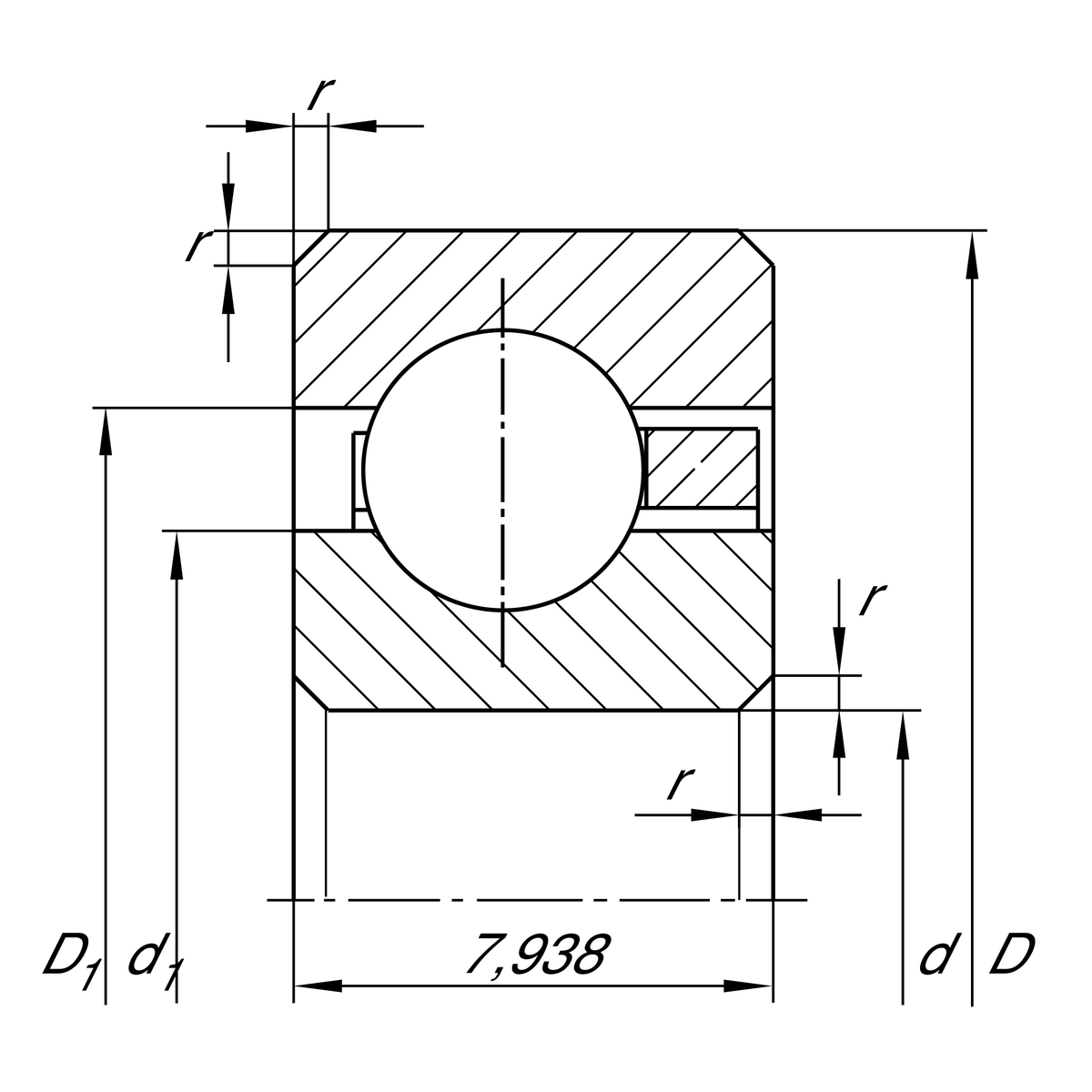 Радиальный шарикоподшипник INA CSCB030