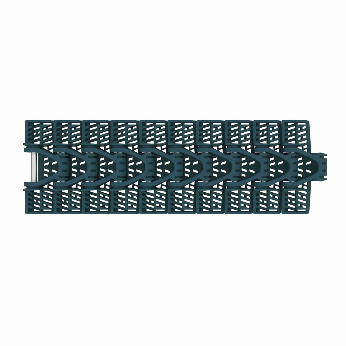 1040FGM Side-flexing Flush Grid, Material: Green Low Friction Acetal, Width: 3.3in, Pitch: 1in - 10604583