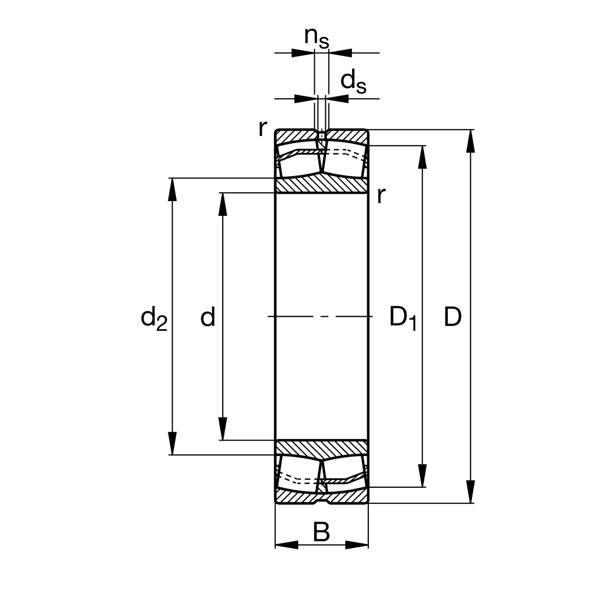 Радиальный сферический роликоподшипник FAG 21319-E1-XL-TVPB (21319-E1-TVPB, 21319E1TVPB)