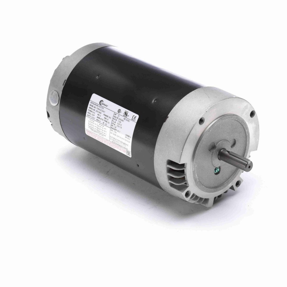 General Purpose Motor, .75 HP, 3 Ph, 60 Hz, 230/460 V, 1200 RPM, 56C Frame, ODP - H027ES