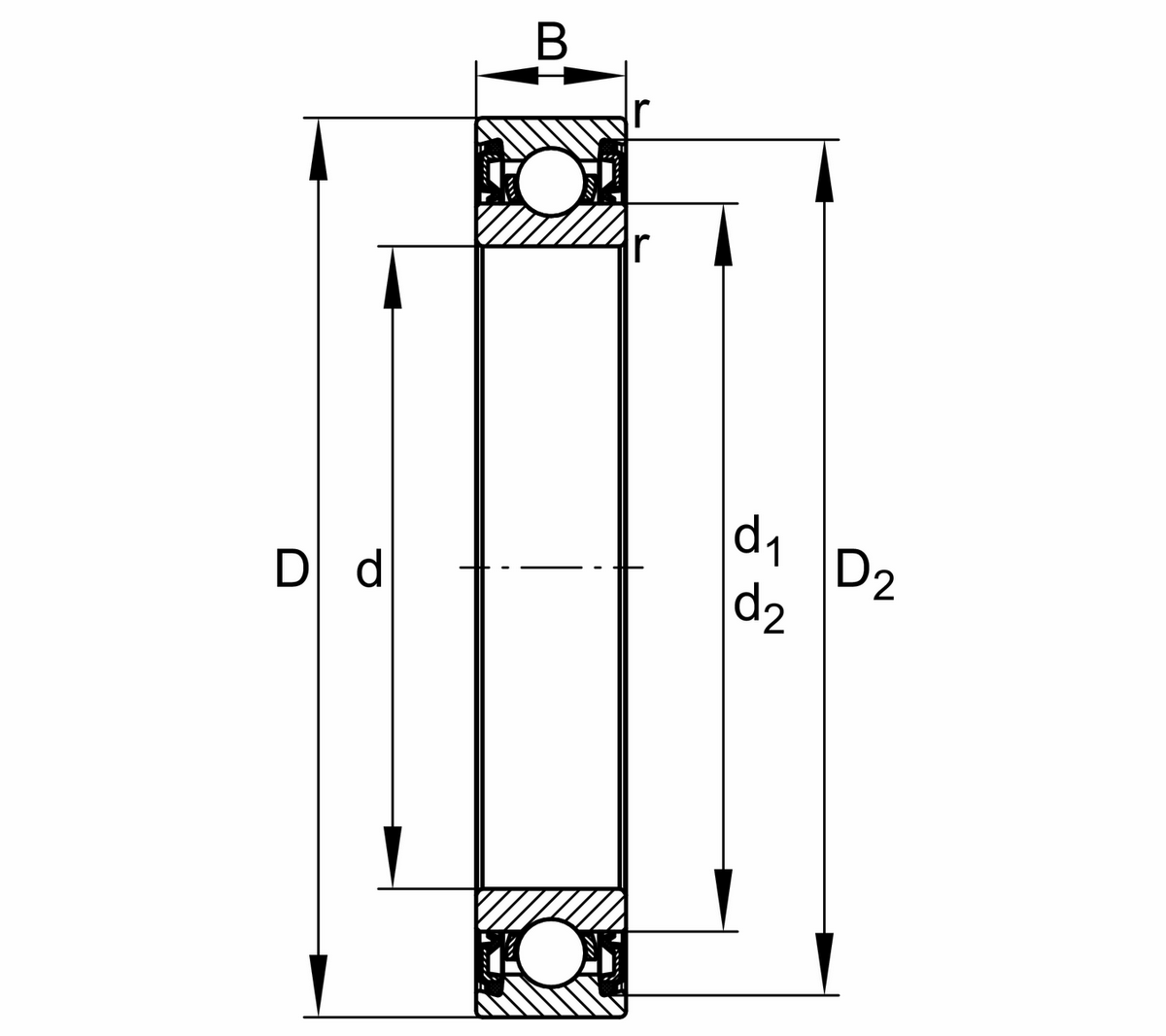 Радиальный шарикоподшипник FAG 61820-2RZ-Y-C3