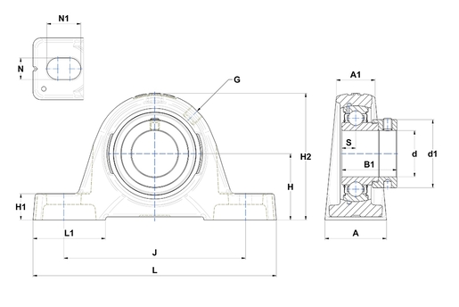 Фланцевый подшипниковый узел SNR ESPE205-16T04