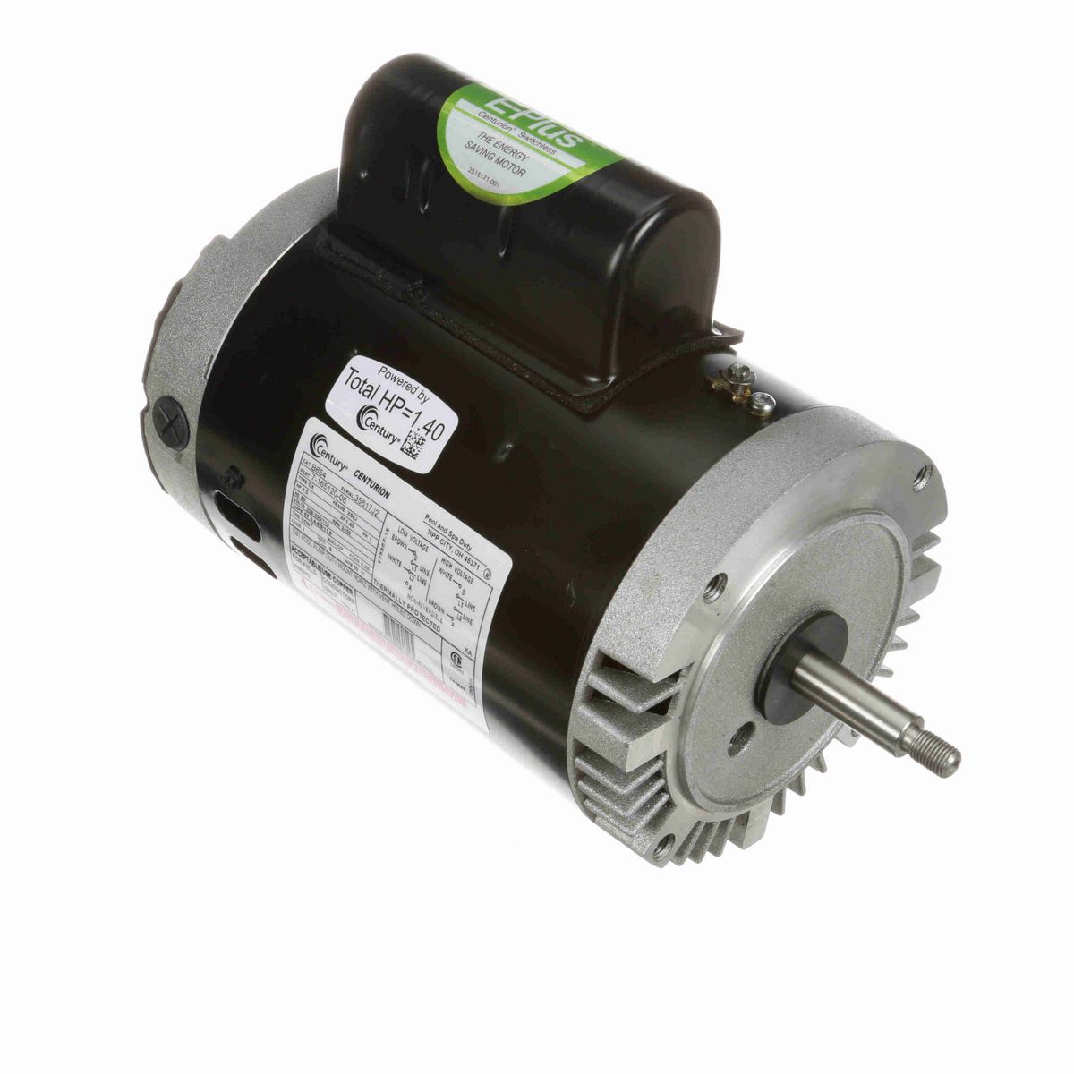 Pool Pump Motor, 1.0 HP, 1 Ph, 60 Hz, 208-230/115 V, 3600 RPM, X56J Frame, DP - B654