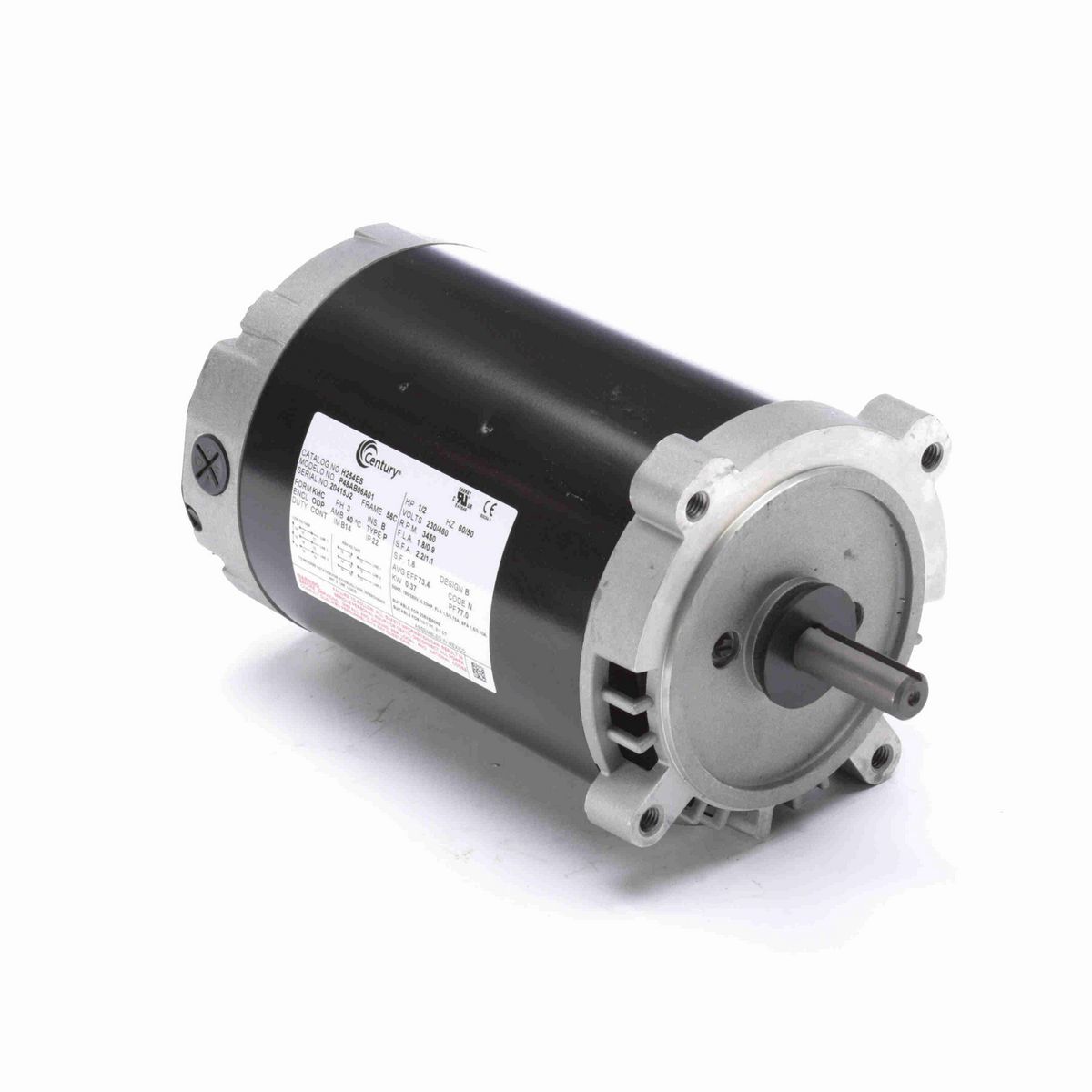 General Purpose Motor, .50 HP, 3 Ph, 60 Hz, 230/460 V, 3600 RPM, 56C Frame, ODP - H254ES
